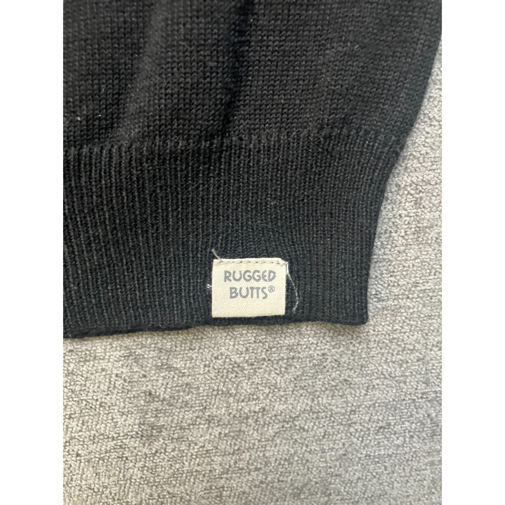 RuggedButts Quarter Zip Sweater Toddler Boys 4T Black Cotton Knitted Pullover - Picture 3 of 11